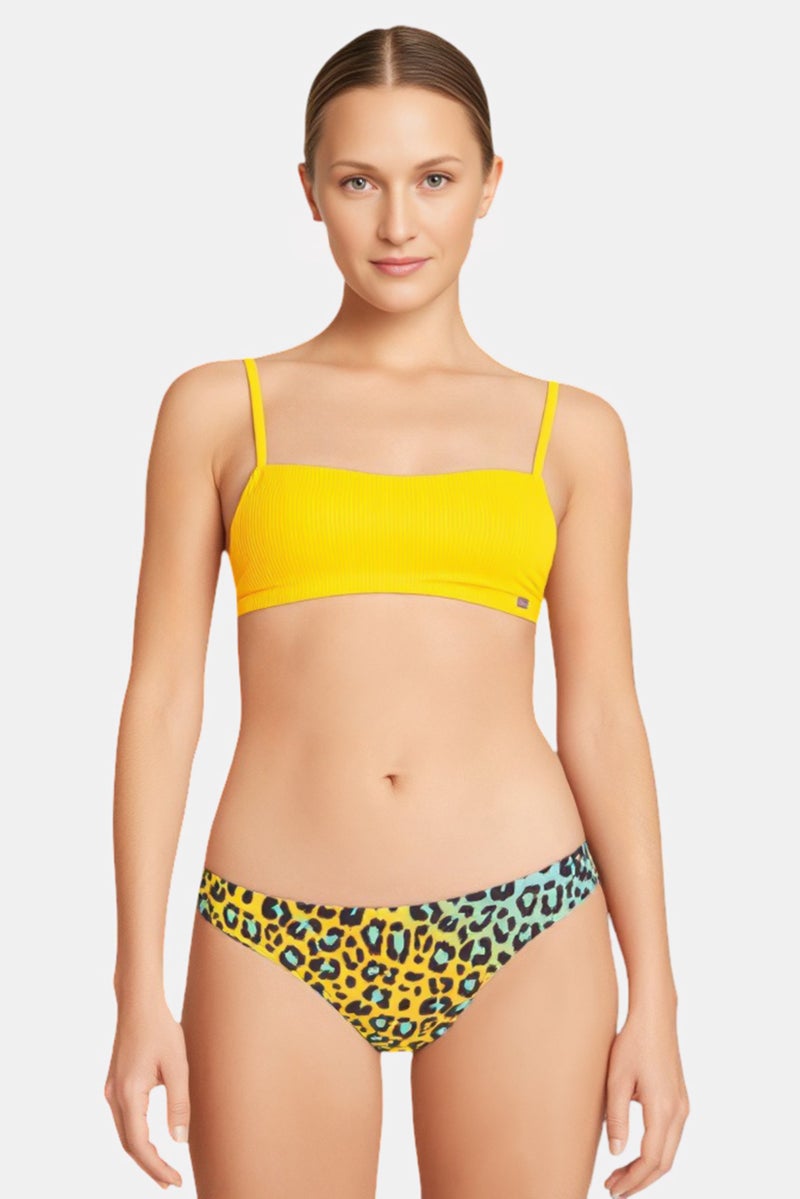 speedo Women Leopard Print Bikini Bottom, Multicolor - Image 1