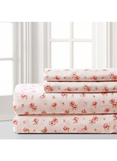 Modern Threads Soft Microfiber Rose Printed Sheets - Luxurious Microfiber Bed Sheets - Includes Flat Sheet, Fitted Sheet with Deep Pockets, & Pillowcases