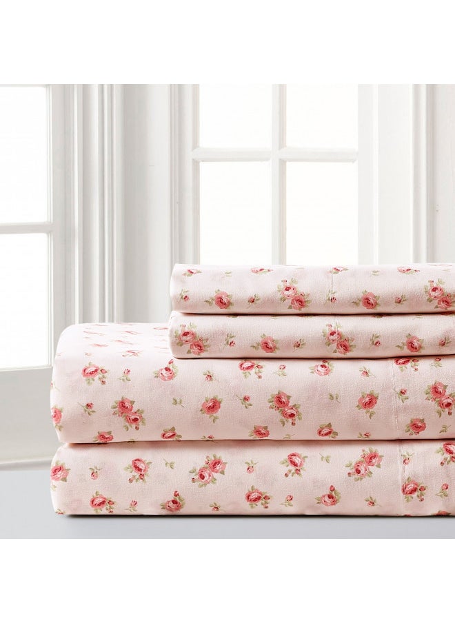 Modern Threads Modern Threads Soft Microfiber Rose Printed Sheets - Luxurious Microfiber Bed Sheets - Includes Flat Sheet, Fitted Sheet with Deep Pockets, & Pillowcases  - Image 1