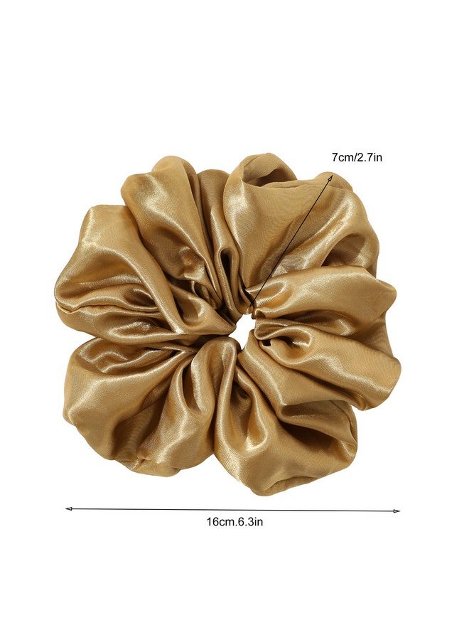 Ivyu Silk Scrunchies Satin Hair Ties For Women 4 Psc Oversize Soft Big Scrunchies For Women Ligas Para El Cabello De Mujer Decorations Large Hair Scrunchy Elastic Ponytail Hair Band Gift For Girls - Image 3