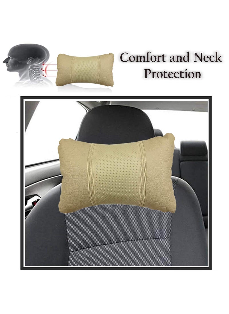 Adroitz Adroitz Car Neck Rest Football Design Beige PillowCushion Set of 2 for XUV 300_PR459  - Image 4