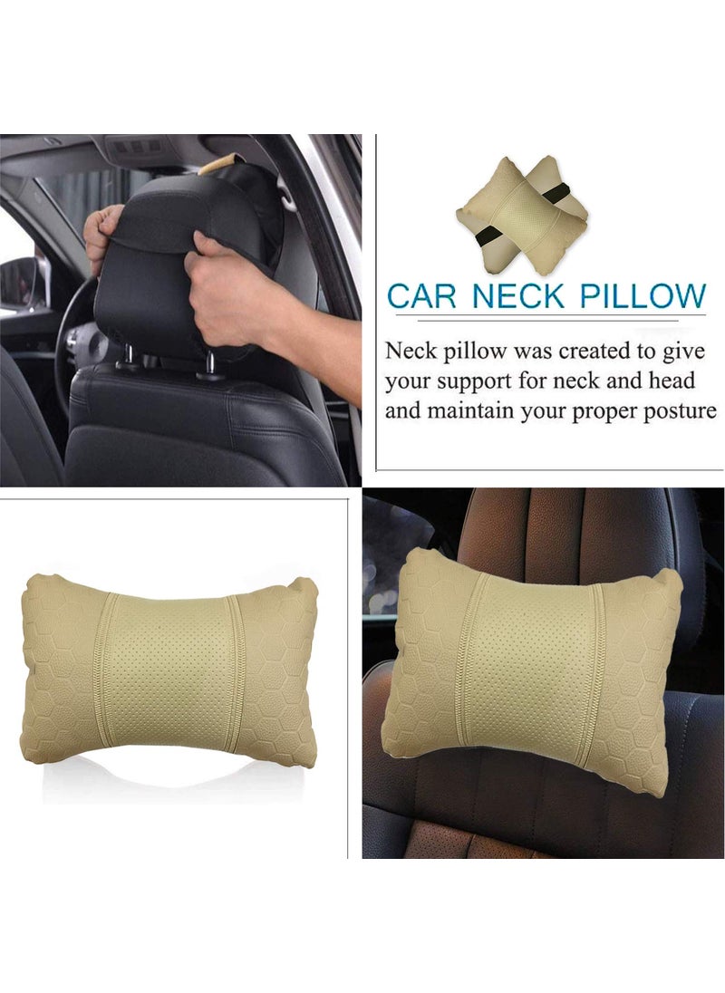 Adroitz Adroitz Car Neck Rest Football Design Beige PillowCushion Set of 2 for XUV 300_PR459  - Image 5