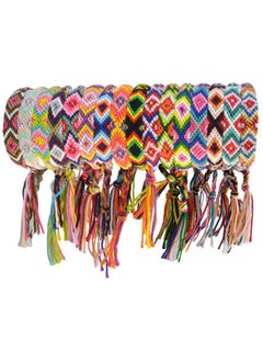 obmwang 16 Pieces Nepal Woven Friendship Bracelets Adjustable Braided Bracelets With A Sliding Knot Closure For Women And Men  - Image 1