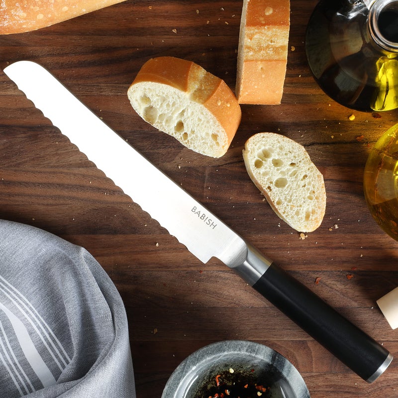Babish 8-Inch Bread Knife â€“ High-Carbon 1.4116 German Steel Kitchen Knife â€“ Professional Serrated Cutlery for Slicing Bread and Baked Goods - Image 4