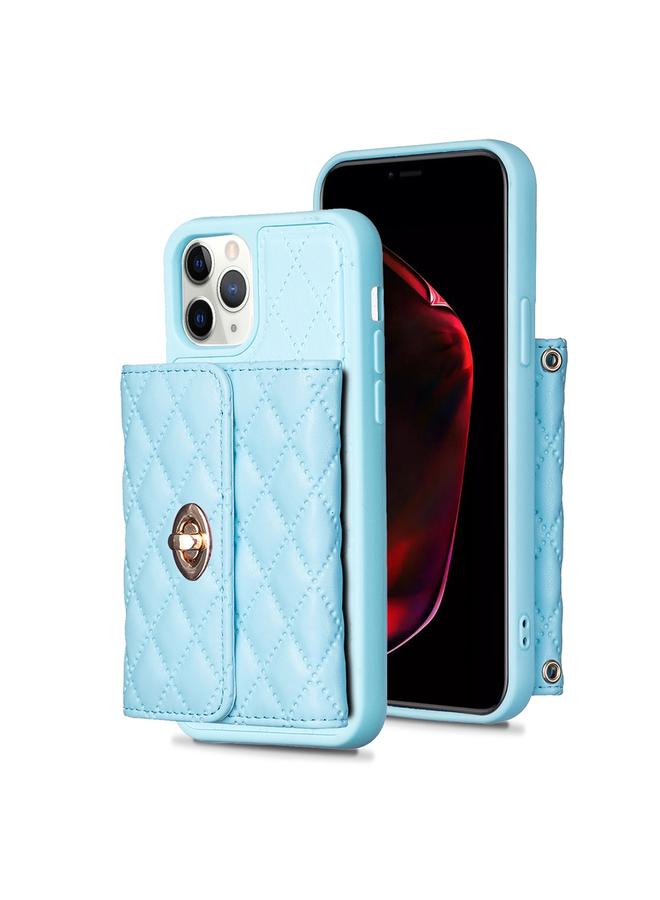 زبون جراب لهاتف iPhone 11 Pro Max بمشبك معدني أفقي ومحفظة جلدية على شكل معين - Image 1