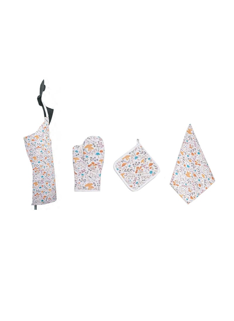SPACES SPACES Essentials Splendor Kitchen Linen Set of 4 100 Cotton Napkins Placemats Coasters Premium Gifting Set by Welspun  - Image 1