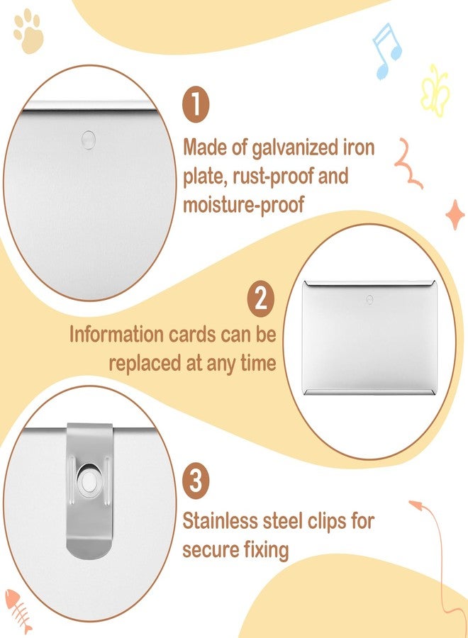 LEIFIDE 10 Pack Metal Kennel Card Holders 3 Inch x 5 Inch Metal ID Card Holder Display Pet Care ID Info Pet Profile Record Cat and Dog Enclosures Boarding Supplies for Veterinarian, Shelter, Grooming - Image 3