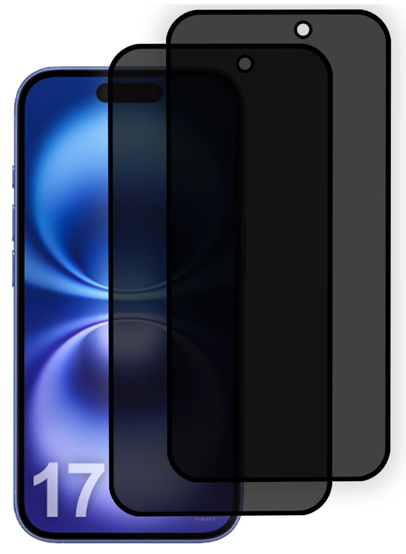 CATANES 2 PCS of Premium Privacy Screen Protector for iPhone 17, Anti-Spy Tempered Glass HD Clear View Easy Installation - Image 1