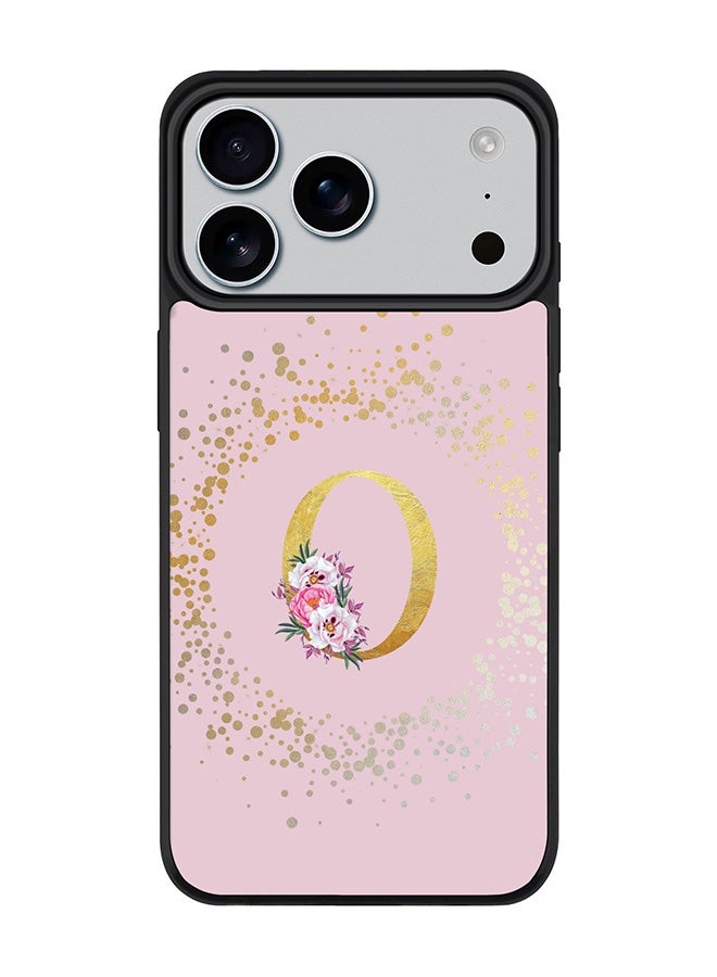 Stylizedd iPhone 17 Pro Max Case, [Compatible with MagSafe] Slim Magnetic cover Phone Case iPhone 17 Pro Max -Custom Monogram Floral - O  (Pink ) - Image 1