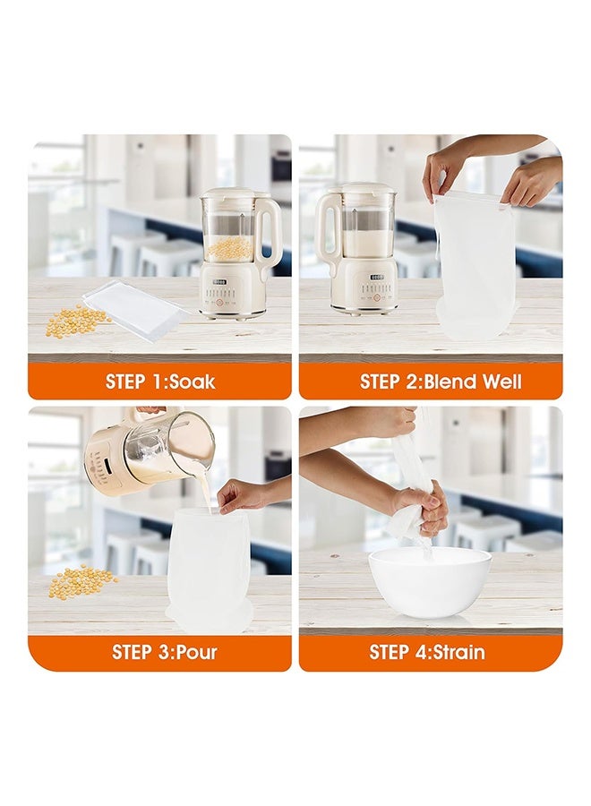 12 PCS Food Grade Nut Milk Filter Bags Vegetable juice filter bag,200 Micron Fine Mesh Bag for Straining Milk, Coffee, Juices, Tea(6 pcs 20*30 cm and 6 pcs 15*20 cm)  - Image 5