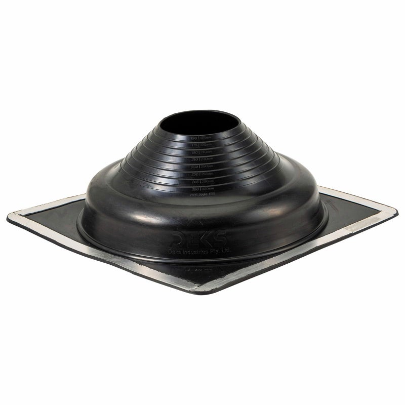 DEKTITE #7 (DFE107B) Square Black EPDM Flexible Pipe Flashing, Roof Jack, Pipe Boot Flashing (for OD Pipe Sizes 6" - 12")