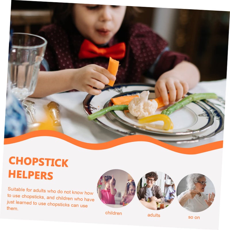 Orange Reusable Chopstick Training Clips 5 Pcs Easy to Clean and Store - Image 4