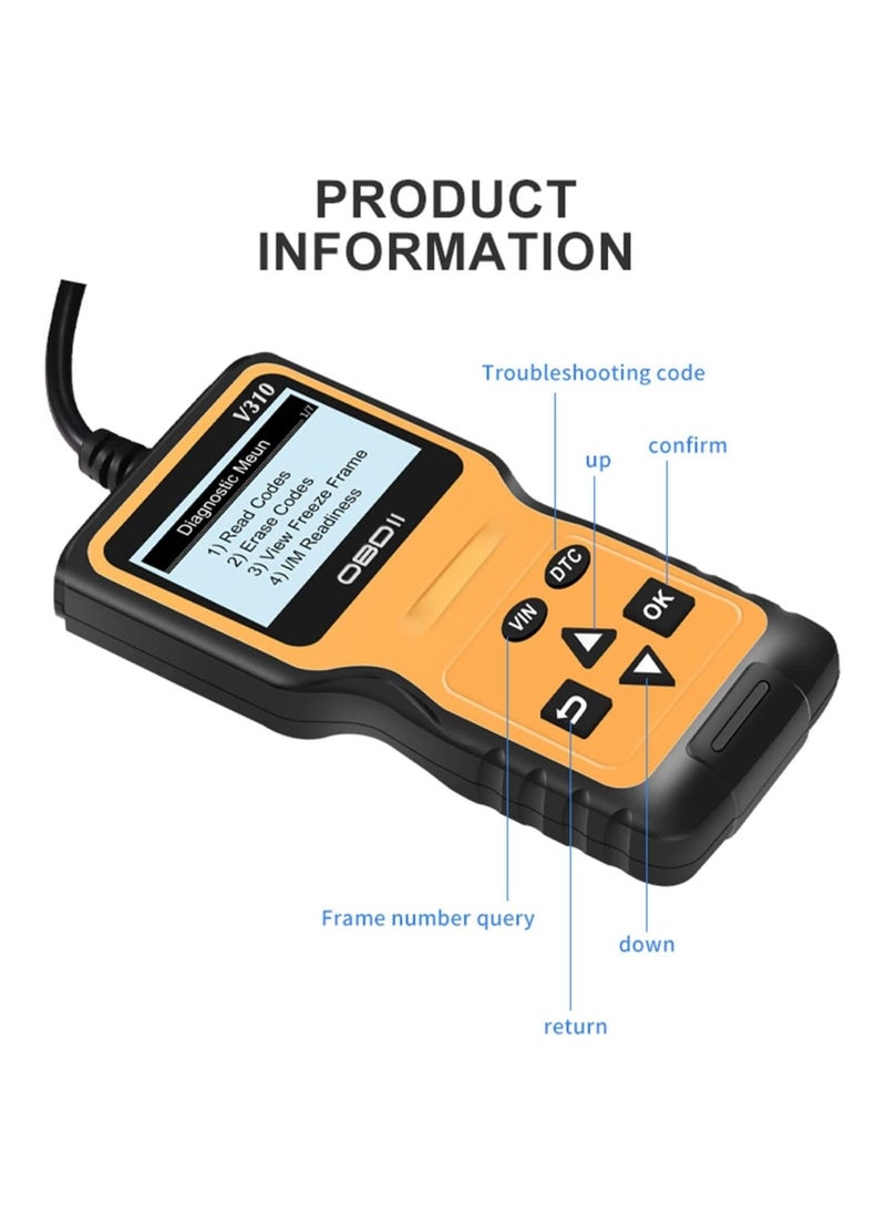 Car Code Reader Scanner Auto CAN OBD2 Diagnostic Scanner Tool 16pin Car Speed Probe Automotive OBDII Diagnostic Tool V310