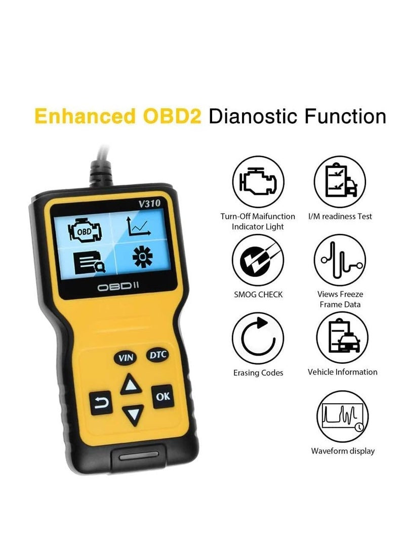 Car Code Reader Scanner Auto CAN OBD2 Diagnostic Scanner Tool 16pin Car Speed Probe Automotive OBDII Diagnostic Tool V310