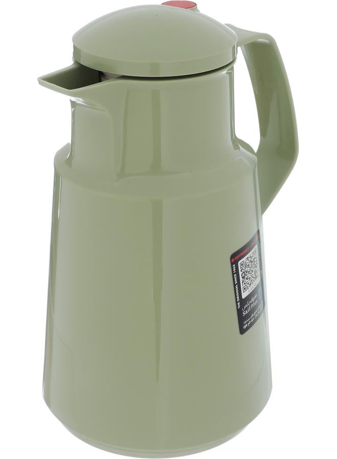 Rotpunkt Glass Thermos 1 Liter Plastic Body Olive Green - Image 3