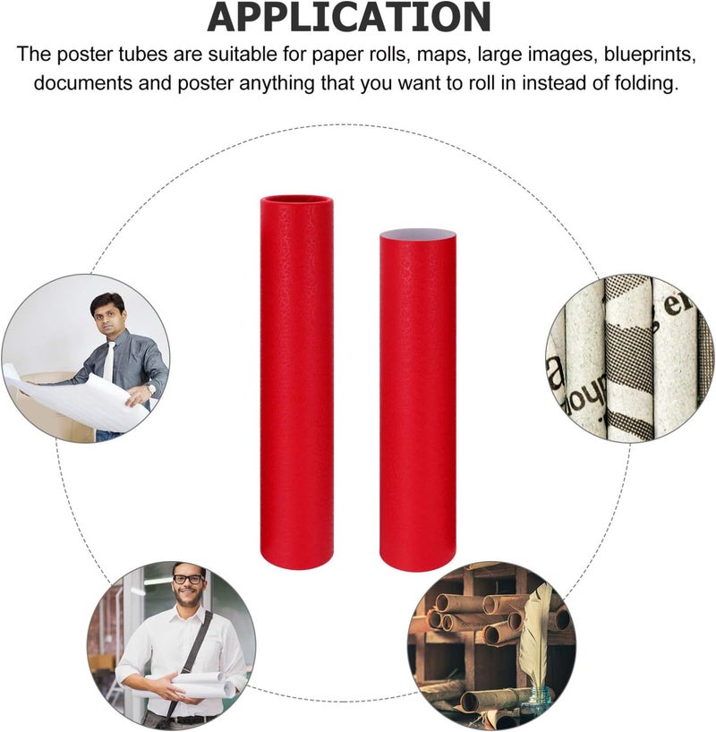 comfrt Expandable Document Tube for Posters Paper Drawing Mailing Tubes Shipping Calligraphy Painting Tubes Pull Out Artwork Poster Blueprints Tube Holder Red B - Image 4