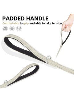 PUPTECK PUPTECK Reflective Dog Leash with Comfortable Padded Handle Durable Nylon Dog Lead for Small Medium and Large Dogs Cats Walking Running Training Outside, Beige  - Image 4