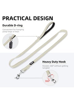 PUPTECK PUPTECK Reflective Dog Leash with Comfortable Padded Handle Durable Nylon Dog Lead for Small Medium and Large Dogs Cats Walking Running Training Outside, Beige  - Image 2