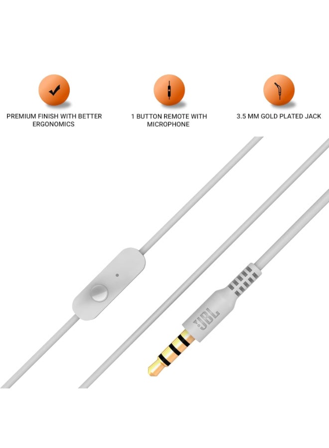 JBL Renewed - C200SI Premium In-Ear Wired Earphones with Mic - Signature Sound, One Button Remote, Metallic Finish Gray - Image 3
