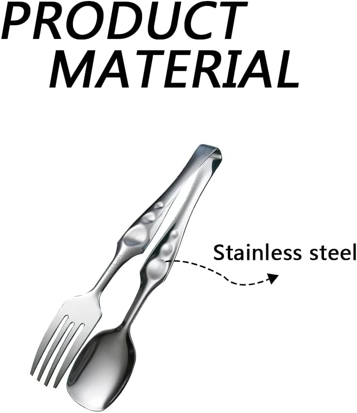 Fitto 3-in-1 Fork Spoon Tong – Multifunctional Kitchen Utensil, Stainless Steel with Heat-Resistant Handles, Ideal for Serving, Cooking, and Grilling – Durable, Easy to Clean - Image 3