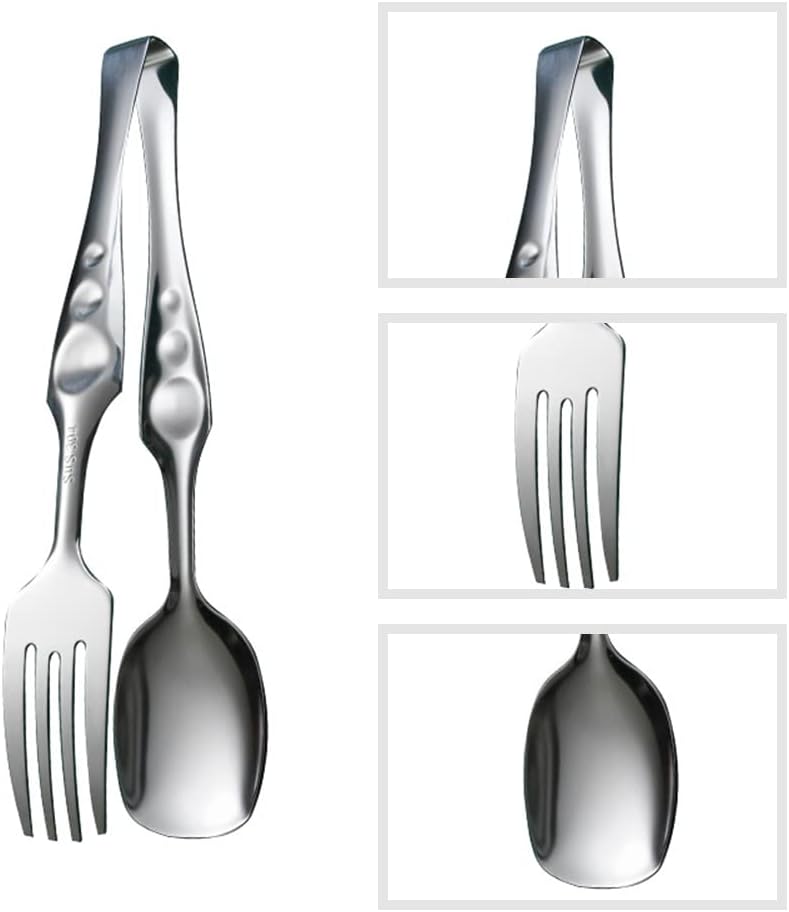 Fitto 3-in-1 Fork Spoon Tong – Multifunctional Kitchen Utensil, Stainless Steel with Heat-Resistant Handles, Ideal for Serving, Cooking, and Grilling – Durable, Easy to Clean - Image 2