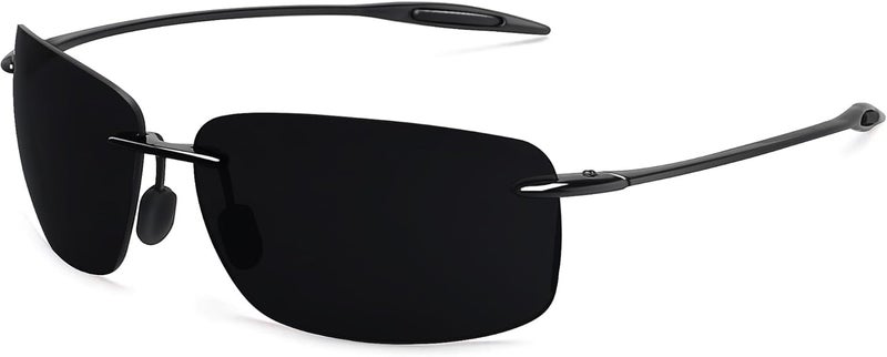 JULI Eyewear نظارات شمسية رياضية JULI للرجال والنساء إطار بدون حواف TR90 للجري وصيد الأسماك والجولف وركوب الأموا�� والقيادة - Image 1
