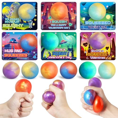 ShyLizard 24Pack Valentine Day Greeting Cards for Kids ExchangeValentine Day Gifts Bulk Valentines Cards Exchange for School Classroom Cards with Slime Ball Kit Valentine Party Favor - Image 1