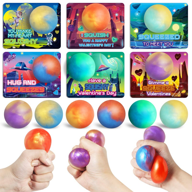 ShyLizard 24Pack Valentine Day Greeting Cards for Kids ExchangeValentine Day Gifts Bulk Valentines Cards Exchange for School Classroom Cards with Slime Ball Kit Valentine Party Favor - Image 3