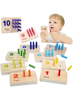 DURKU Wooden Counting Number Peg Board - Montessori Math Toy for Kids ...