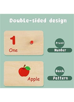 DURKU Wooden Counting Number Peg Board - Montessori Math Toy for Kids  - Image 3