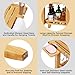 Ollieroo TwoTier Bamboo Shower Chair for Inside Shower Waterproof Baby Bath Seat with Storage Shelf Soap Dish and Shower Head Holder Shower Stool for Seniors Adults Disabled PregnantNatual - Image 4