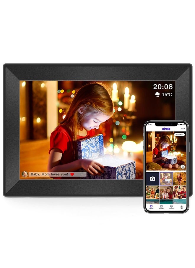 XiuWoo - 10.1inch Digital Picture Frame WiFi Smart Digital Photo Frame 1280 * 800 IPS HD Touch Screen Electronic Photo frame 16GB Storage, Use app Anytime Share Photos and Videos into Photo Frame - Image 1