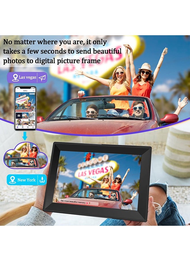 XiuWoo - 10.1inch Digital Picture Frame WiFi Smart Digital Photo Frame 1280 * 800 IPS HD Touch Screen Electronic Photo frame 16GB Storage, Use app Anytime Share Photos and Videos into Photo Frame - Image 1