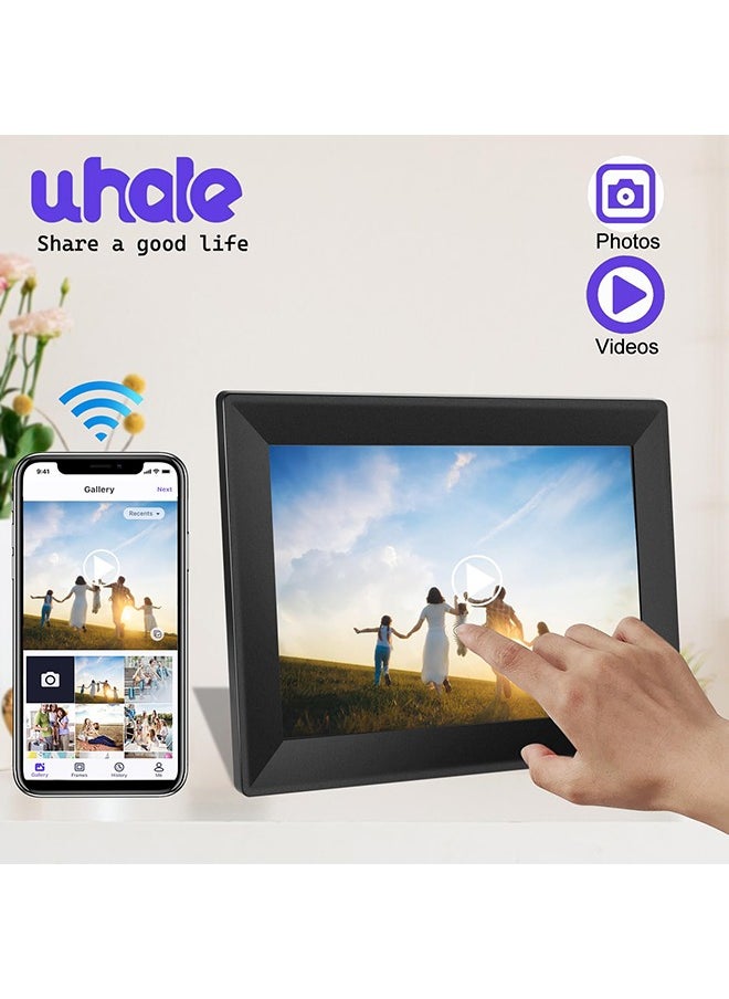 XiuWoo - 10.1inch Digital Picture Frame WiFi Smart Digital Photo Frame 1280 * 800 IPS HD Touch Screen Electronic Photo frame 16GB Storage, Use app Anytime Share Photos and Videos into Photo Frame - Image 1