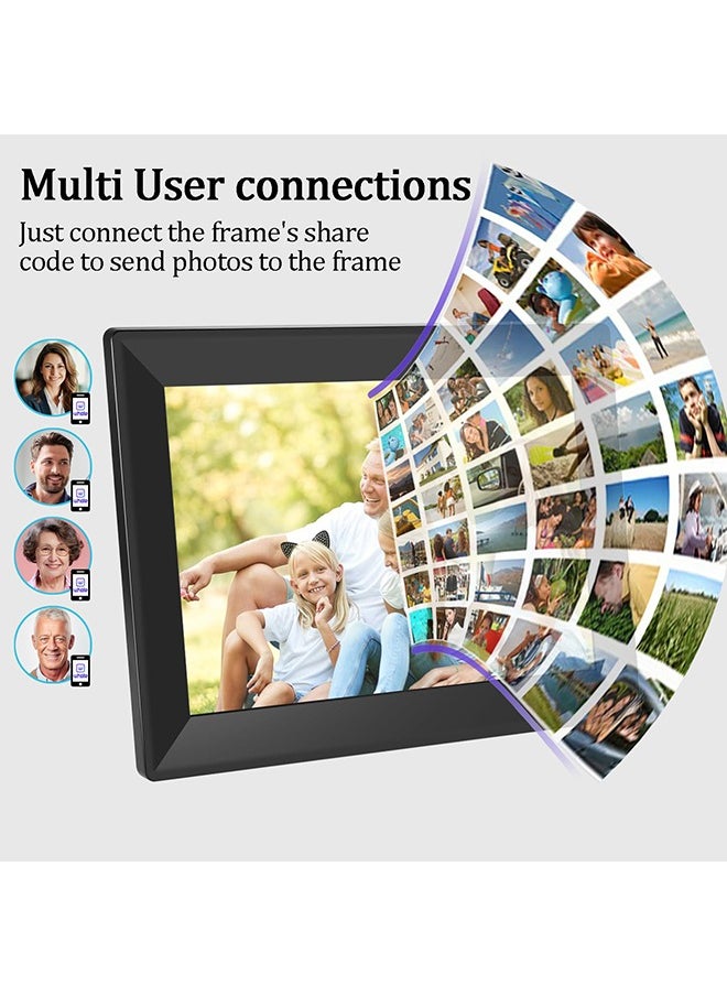 XiuWoo - 10.1inch Digital Picture Frame WiFi Smart Digital Photo Frame 1280 * 800 IPS HD Touch Screen Electronic Photo frame 16GB Storage, Use app Anytime Share Photos and Videos into Photo Frame - Image 1