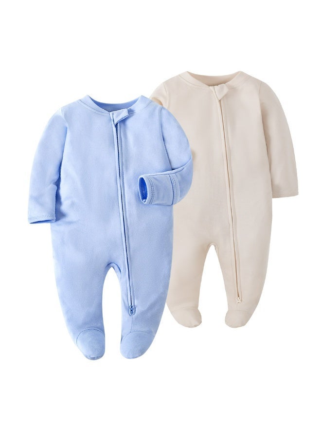 بيجاما الطفل أكوادد مزدوجة سحاب ملابس الرضع القطن حديث الولادة Onesie 0-12M - Image 5