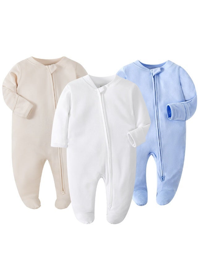 بيجاما الطفل أكوادد مزدوجة سحاب ملابس الرضع القطن حديث الولادة Onesie 0-12M - Image 1