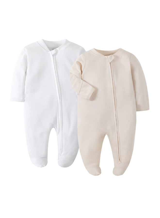 بيجاما الطفل أكوادد مزدوجة سحاب ملابس الرضع القطن حديث الولادة Onesie 0-12M - Image 2