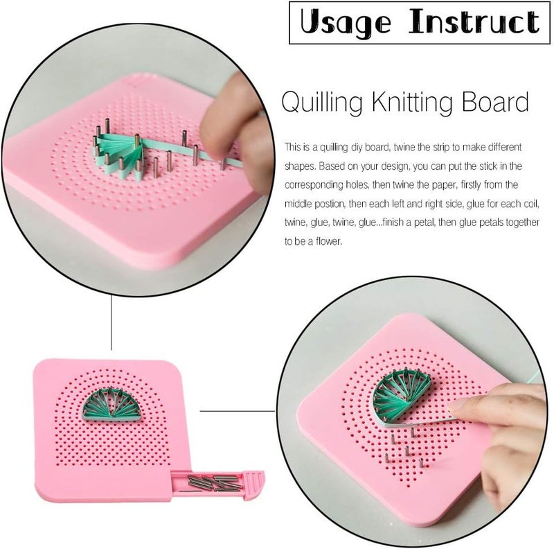 IMISNO Quilling Kits - Quilling Tools Supplies,Paper Crimper,Quilling Paper Strips for Beginners with Manual(Green Storage Toolbox) - Image 3