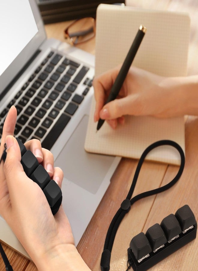 مجموعة فيريف المكونة من قطعتين من ألعاب التململ على شكل لوحة مفاتيح، لوحة مفاتيح بأربعة أزرار، سلسلة مفاتيح، أزرار لتخفيف التوتر لدى البالغين المصابين باضطراب فرط الحركة ونقص الانتباه، هدايا لتخفيف التوتر وتمضية الوقت (أسود) - Image 4
