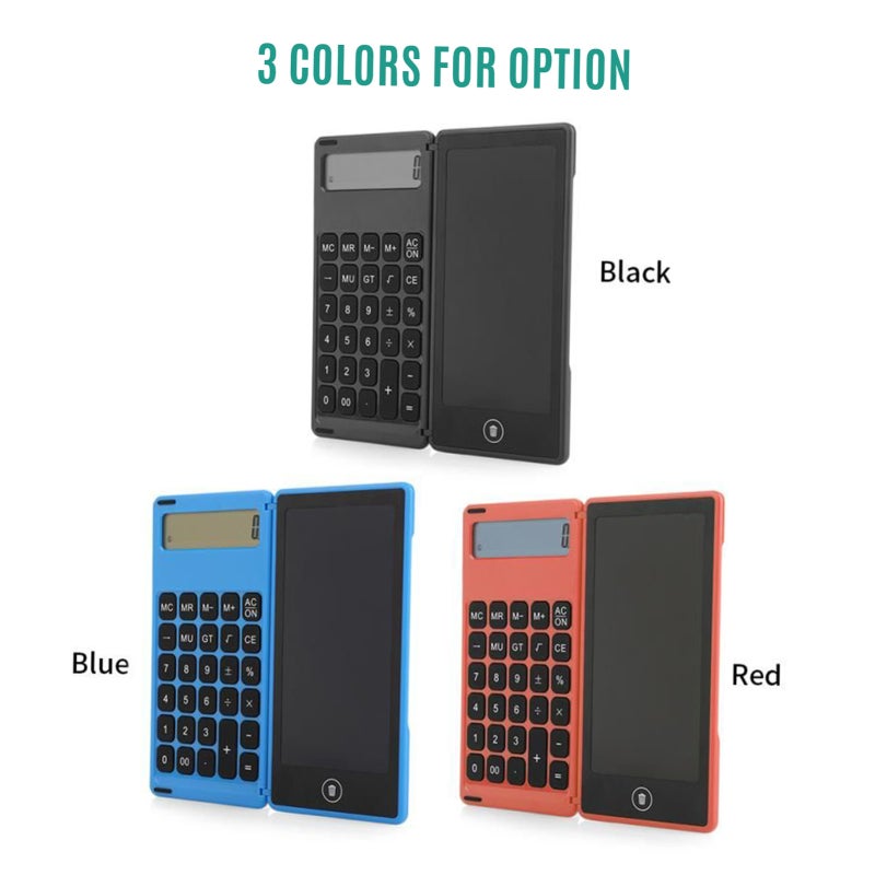 Smart Calculator 12-Digit Black LCD Writing Tablet - Multi-Function Write While Calculating Portable Design for Home Office School Use - Image 2