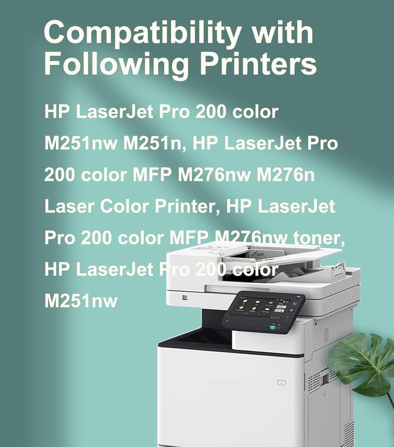 خرطوشة حبر متوافقة بديلة لـ HP 131X CF210X 131A لطابعة HP Laserjet Pro 200 Color MFP M276nw M251nw M251n M276n CF210A CF211A CF212A CF213A (عبوة من 4) - Image 3