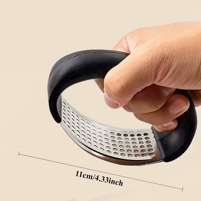 Stainless Steel Garlic Press Rocker Crusher With Ergonomic Grip Kitchen Gadget 1pc - Image 4