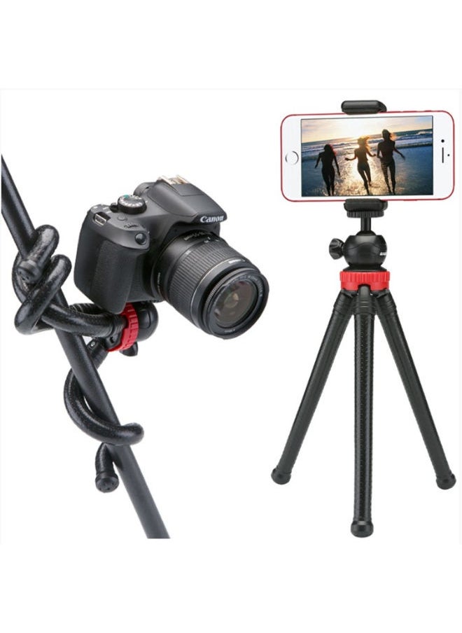 SHOPI 12 Inch Flexible Tripod For iPhone Series, Digital Camera Gopro 7, 2in1 Tripod Stand with Cell Phone holder for iPhone 8 7 6 6s, Android Phone, Gopro and Digital DSLR Cameras  - Image 1