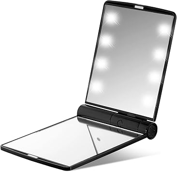 Glamza LED Light Foldable Illuminated Make Up Cosmetic Flip Beauty Vanity Mirror Travel - Image 1