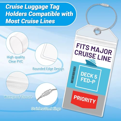 Billbotk Cruise Lanyards, 6 Pack Waterproof Cruise Luggage Tags with Ship Key Card Badge Holder Travel Lanyard Retractable, Cruise Essentials Accessories - Image 4