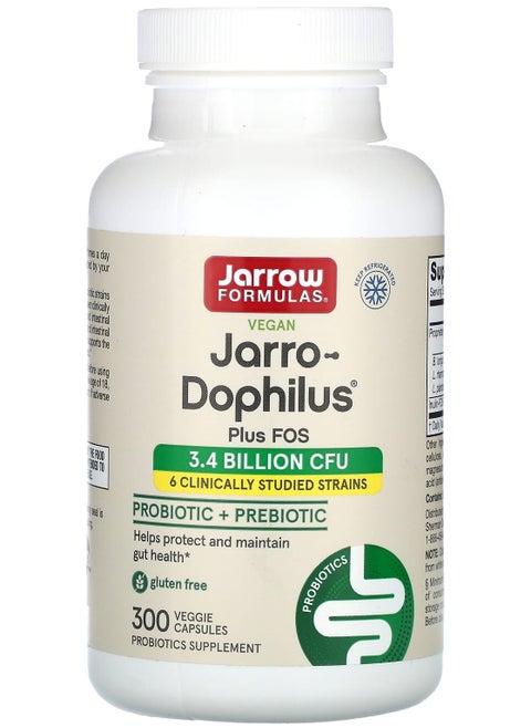 Vegan Jarro-Dophilus Plus FOS, 300 Veggie Capsules