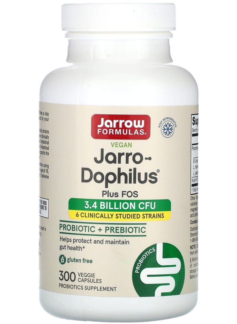 Vegan Jarro-Dophilus Plus FOS, 300 Veggie Capsules
