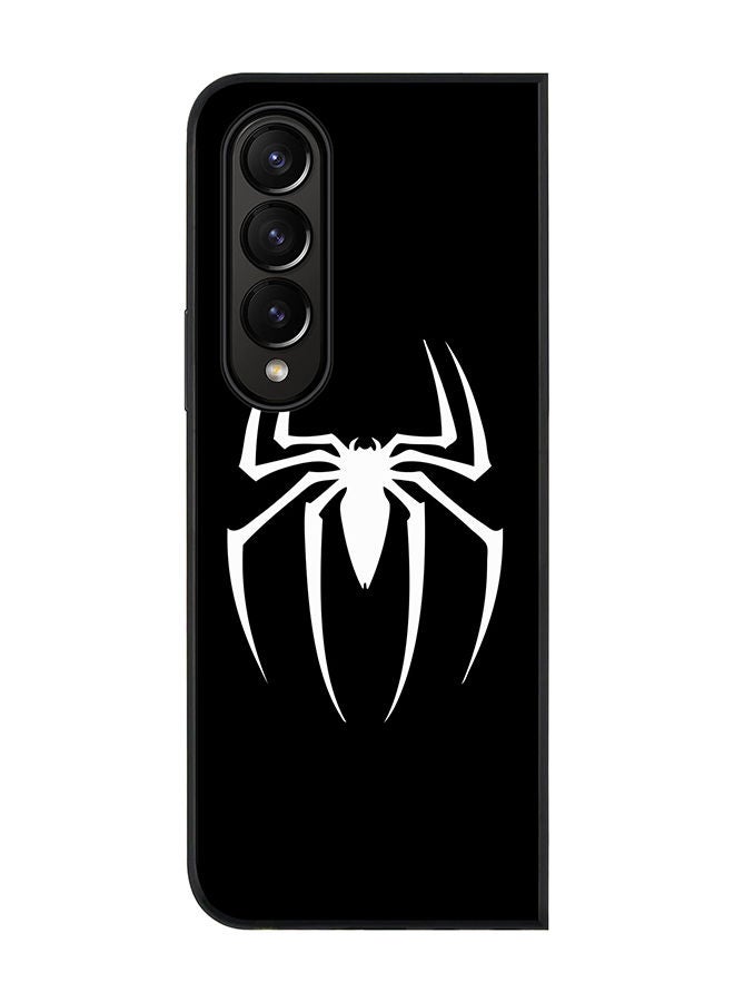 Stylizedd Rugged Black edge case for Samsung Galaxy Z Fold4 Slim fit Soft Case Flexible Rubber Edges Anti Drop TPU Gel Thin Cover - Spidermark (Black) - Image 1