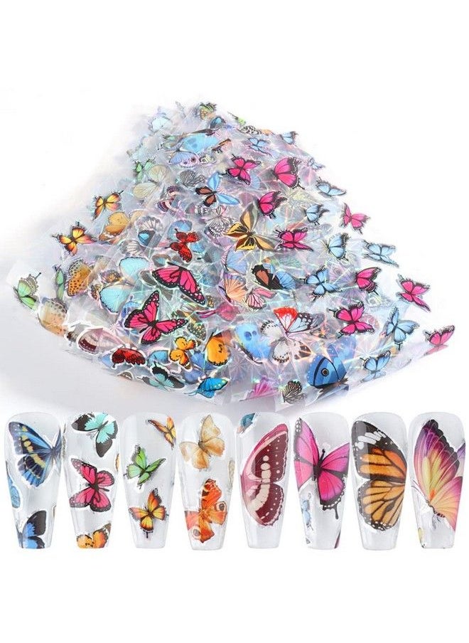 S.A.V.I 10 Sheets Nail Foil Transfer Sticker Big Butterfly Series Diy Holographic Nail Decoration Nail Foil Wraps Decal For Fingernails Women 20X4 Cm Per Sheet  - Image 1